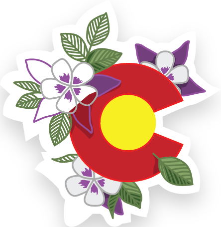 CO Flag & Columbine Flower